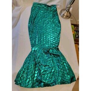 Sidecca Faux Leather Wet Look Metallic Mermaid Costume Skirt Kelly Green Adult S
